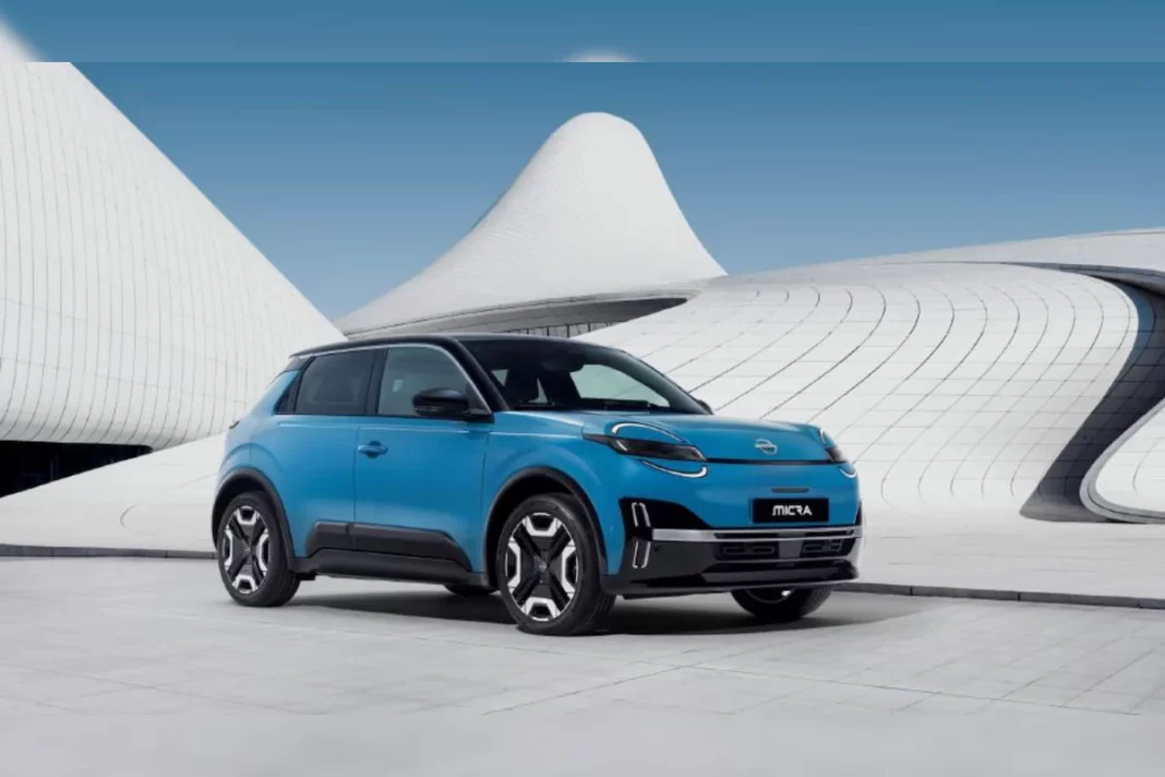 2025 Nissan Micra EV exterior spotted showcasing compact electric hatchback design