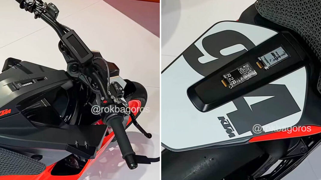 KTM E-Duke electric bike prototype testing on road with Duke-inspired design